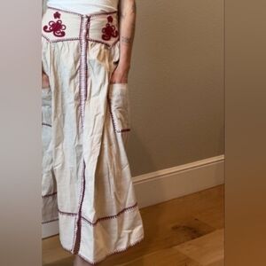 100% Cotton Midi Maxi Skirt With Hand Done Embroydery Size Med